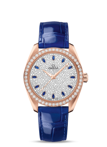 Omega Seamaster Aqua Terra 150M Master Chronometer 38 Sedna Gold / Diamond / Snow Sapphire / Alligator